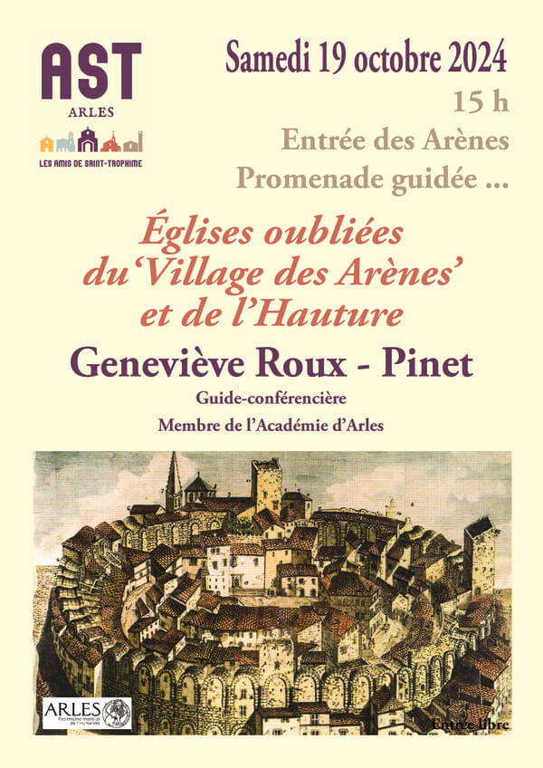 Affiche des églises oubliées de l'Hauture à Arles.