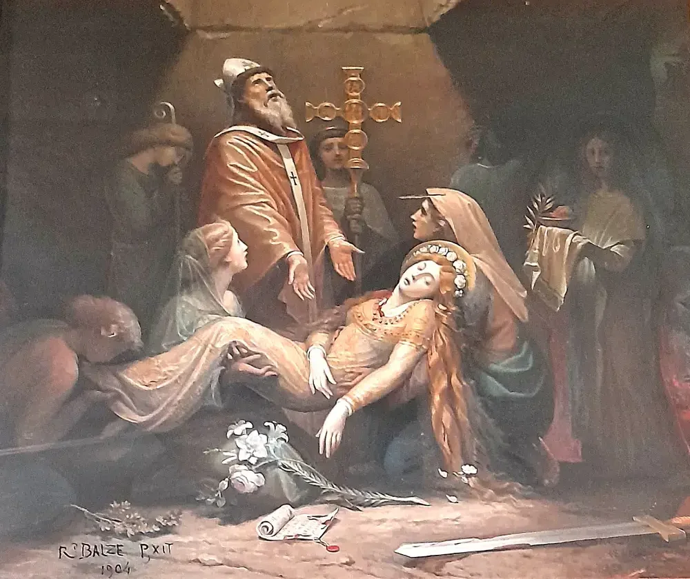Le martyre de sainte Cécile, Tableau des frères Balze, à Saint-Trophime d’Arles. Conférence du 2 juin 2018, de Marie Rose Bonnet "Les Amis de Saint-Trophime