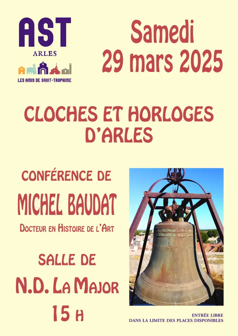 Affiche de la conférence sur les cloches d'Arles