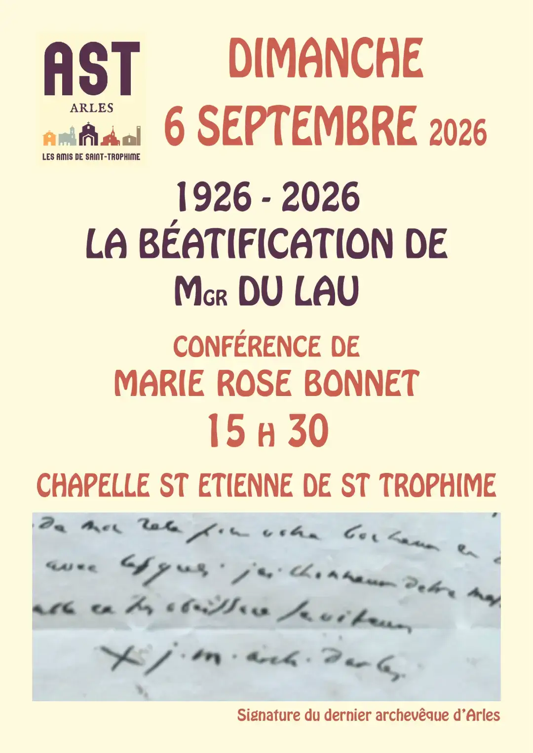 Affiche de la conférence de Mgr Lau